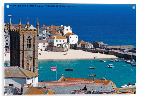 st ives harbour cornwall Acrylic by Kevin Britland