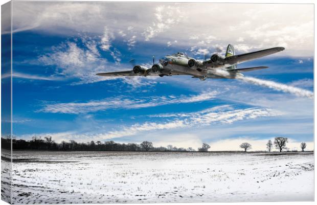 B-17 on a wing and a prayer Canvas Print by Gary Eason