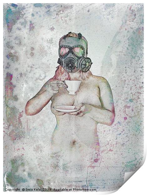 Tea Anybody (Colour Sketch Version) Print by Inca Kala