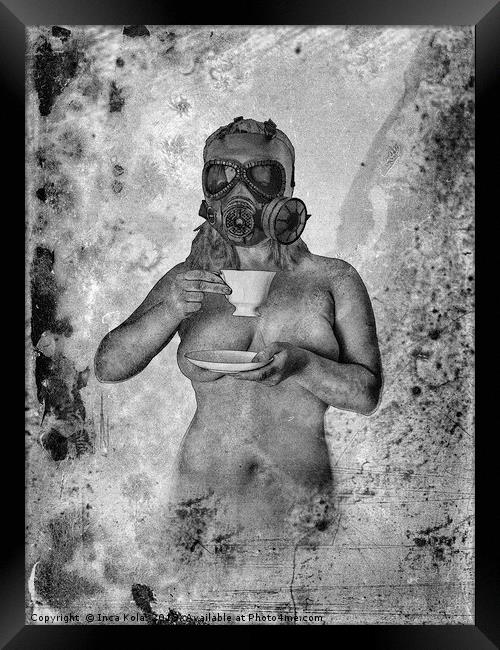 Tea Anybody (Black & White Version) Framed Print by Inca Kala