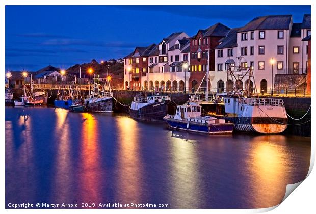 Maryport Harbour at Night Print by Martyn Arnold