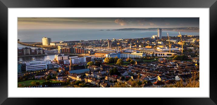 Swansea city South Wales Framed Mounted Print by Leighton Collins