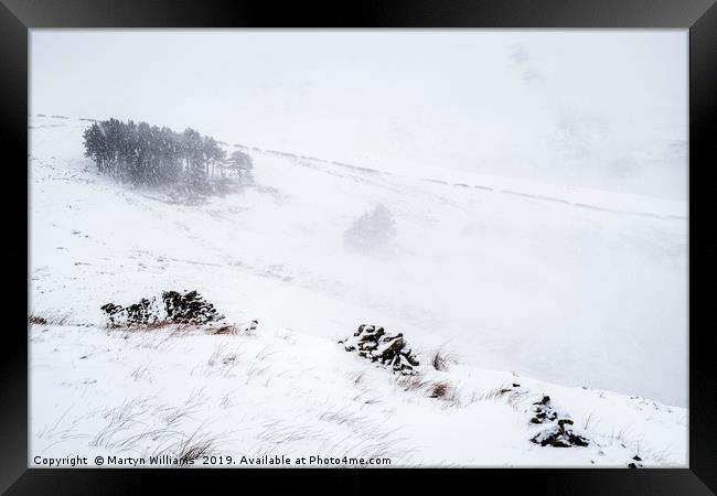 Peak District Snowstorm Framed Print by Martyn Williams