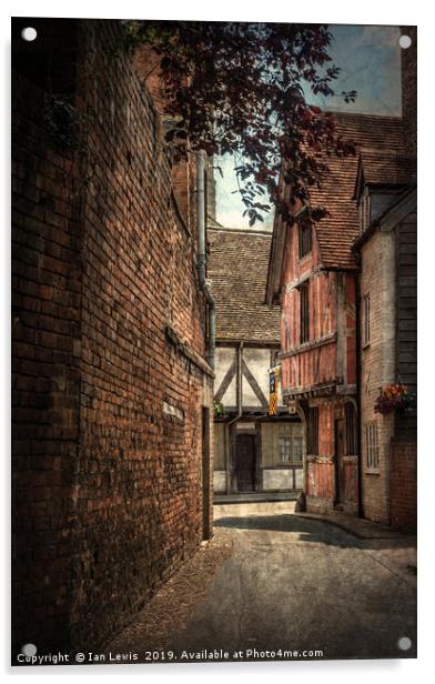Medieval Tewkesbury Acrylic by Ian Lewis