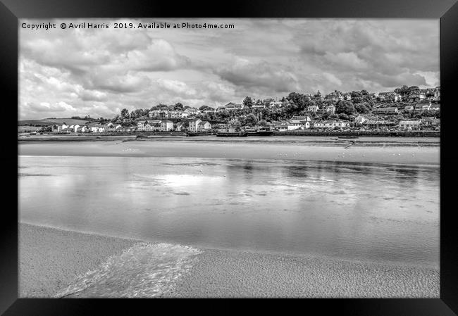 East the Water, Bideford, Devon, Monochrome Framed Print by Avril Harris