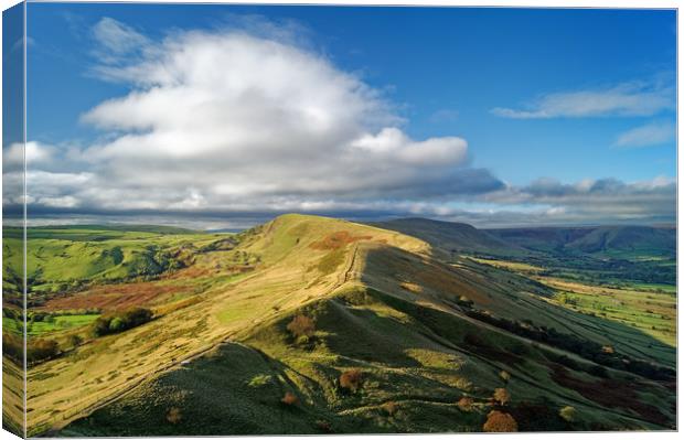 The Great Ridge from Back Tor                      Canvas Print by Darren Galpin