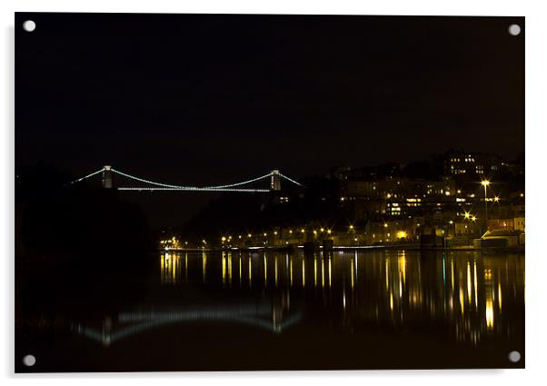 Clifton Suspension Bridge at Night Acrylic by Brian Roscorla