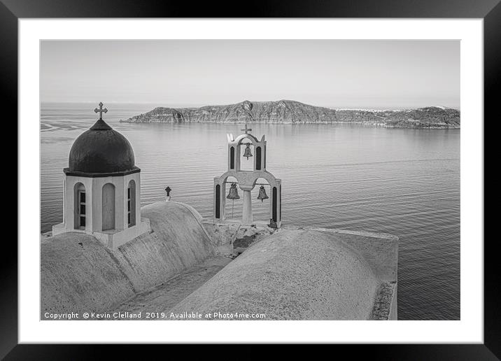 Panagia Chapel Santorini Framed Mounted Print by Kevin Clelland