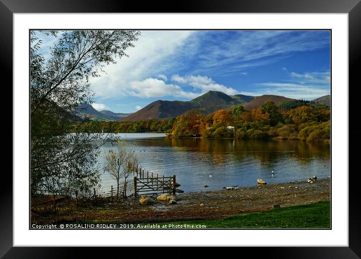 "Autumn morning across Derwentwater" Framed Mounted Print by ROS RIDLEY