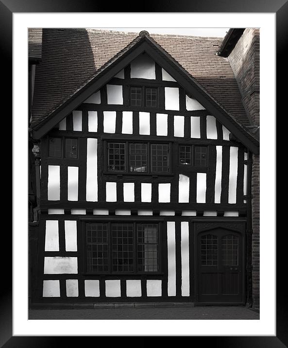 Timber Framed House - Stratford-Upon-Avon Framed Mounted Print by Peter Elliott 