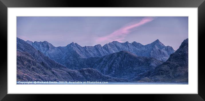 East facing Cuillin ridge. Framed Mounted Print by Richard Smith