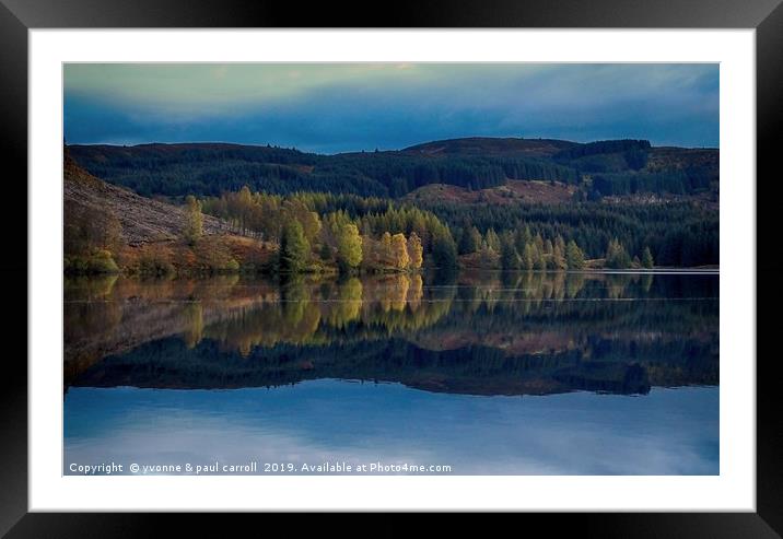 Reflections of Autumn on Loch Drunkie, Trossachs Framed Mounted Print by yvonne & paul carroll