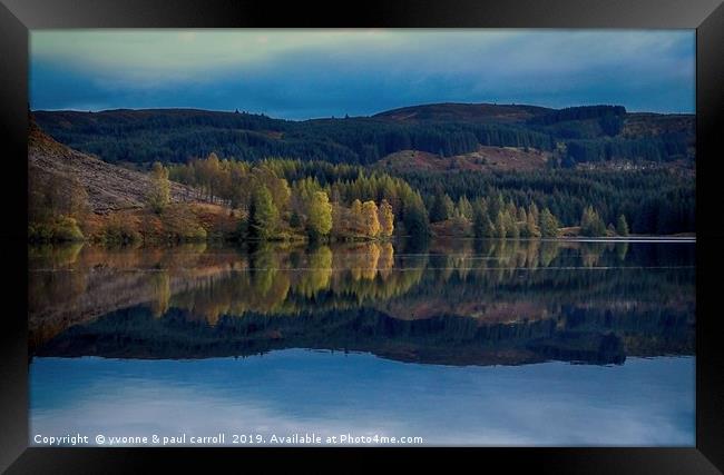 Reflections of Autumn on Loch Drunkie, Trossachs Framed Print by yvonne & paul carroll