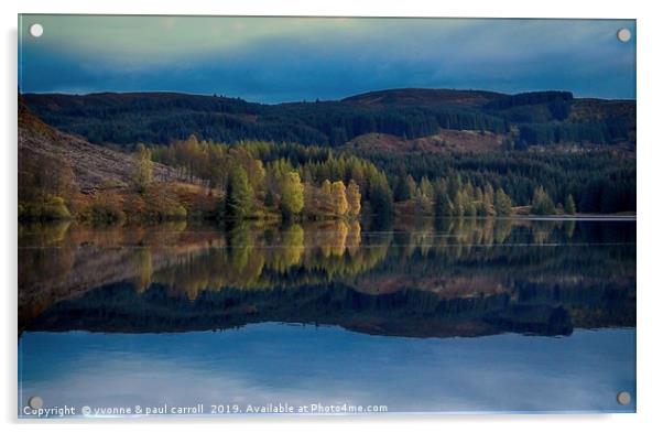 Reflections of Autumn on Loch Drunkie, Trossachs Acrylic by yvonne & paul carroll