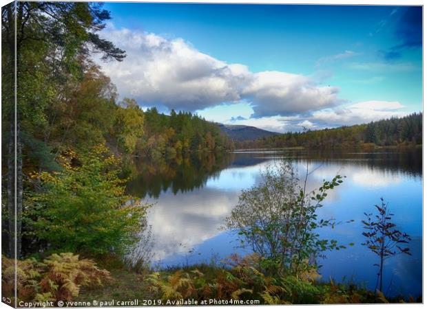 Loch Drunkie in Autumn, Trossachs, Scotland Canvas Print by yvonne & paul carroll