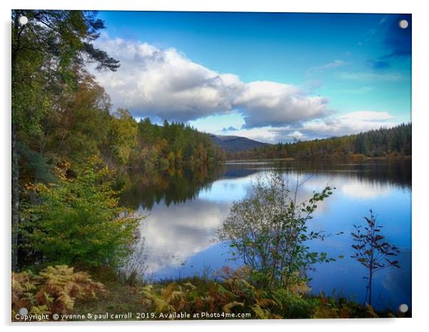 Loch Drunkie in Autumn, Trossachs, Scotland Acrylic by yvonne & paul carroll