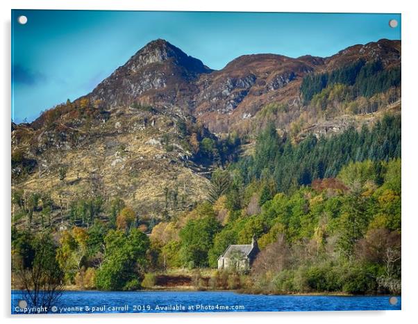 Ben Ann and Loch Achray in Autumn, Trossachs NP Acrylic by yvonne & paul carroll