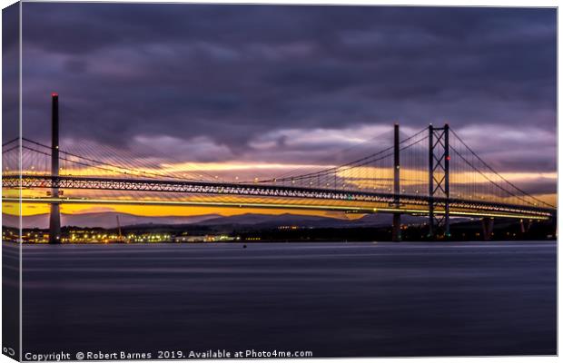 The Forth Road Bridge at Golden Hour Canvas Print by Lrd Robert Barnes
