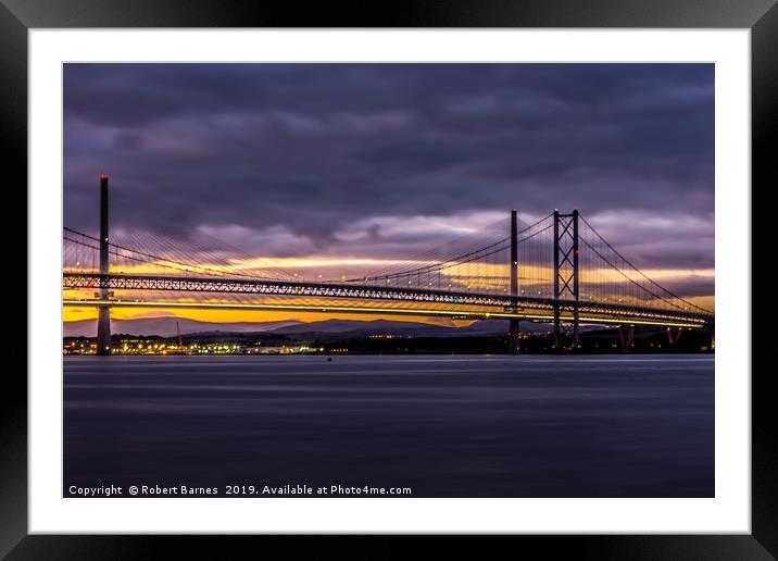 The Forth Road Bridge at Golden Hour Framed Mounted Print by Lrd Robert Barnes