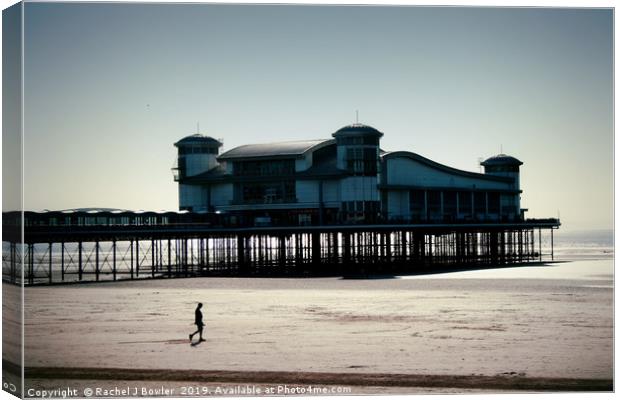 Tranquil Sea at Weston Pier Canvas Print by RJ Bowler