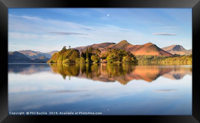 Catbells Moon Framed Print by Phil Buckle