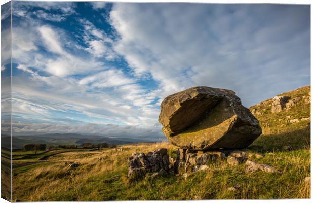 The erratic called Samsons Toe in Yorkshire  Canvas Print by George Robertson