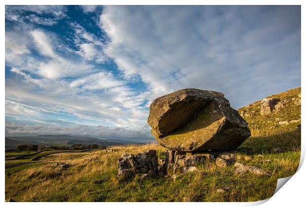 The erratic called Samsons Toe in Yorkshire  Print by George Robertson