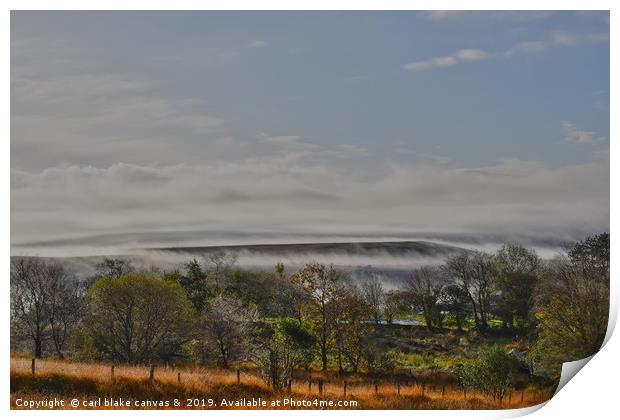 mountain fog Print by carl blake