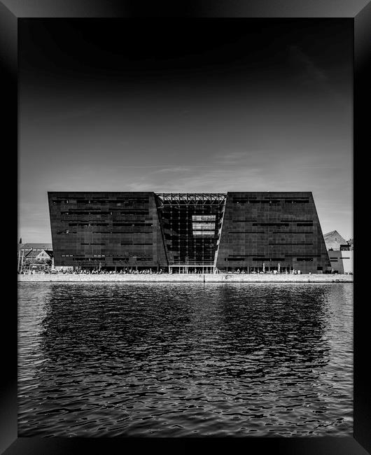 Copenhagen Black Diamond Black White Framed Print by Antony McAulay