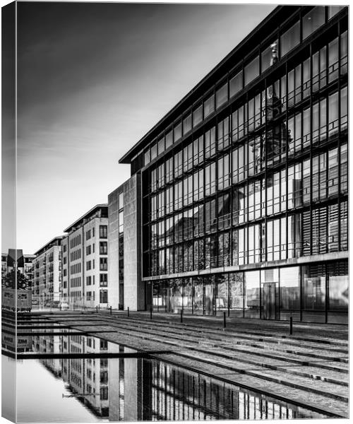 Copenhagen Skatteministeriet Building Mono Edit Canvas Print by Antony McAulay