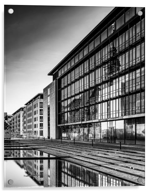 Copenhagen Skatteministeriet Building Mono Edit Acrylic by Antony McAulay