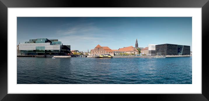 Copenhagen Waterfront Panorama Framed Mounted Print by Antony McAulay