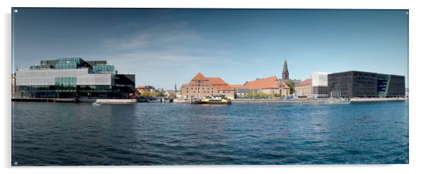 Copenhagen Waterfront Panorama Acrylic by Antony McAulay