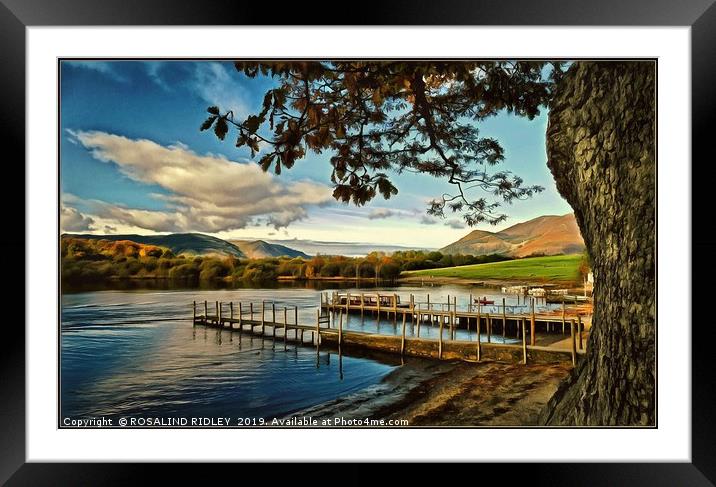 "Derwentwater jetties" Framed Mounted Print by ROS RIDLEY