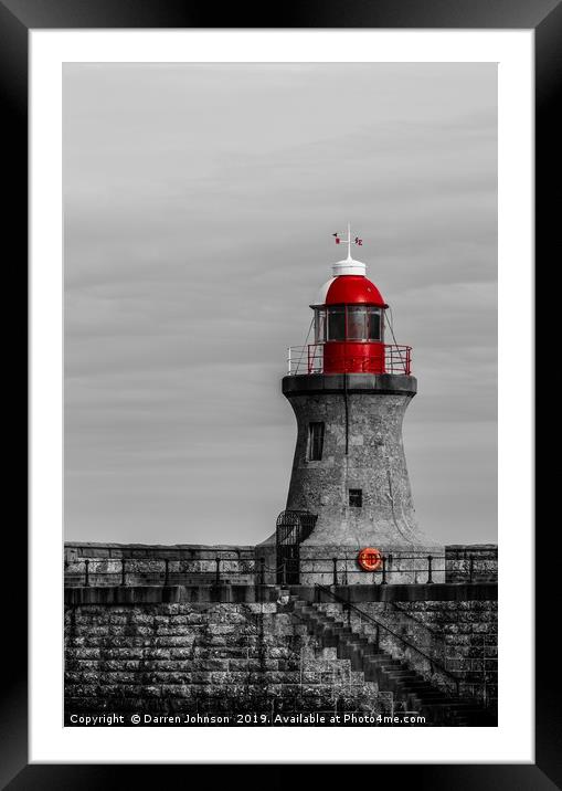 South Shields Lighthouse Framed Mounted Print by Darren Johnson