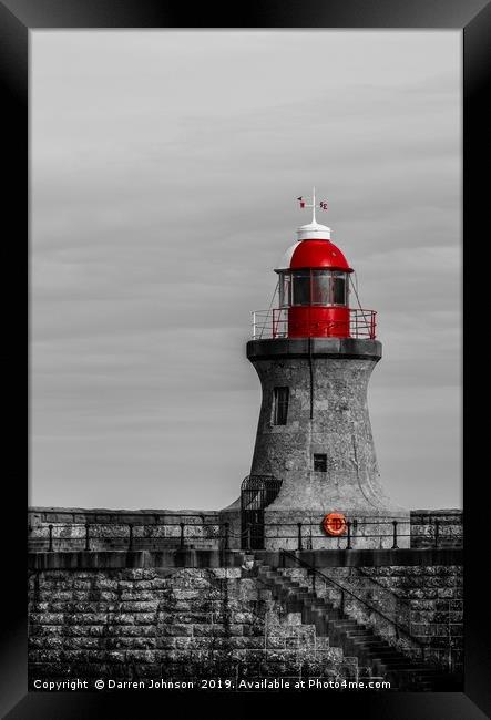South Shields Lighthouse Framed Print by Darren Johnson