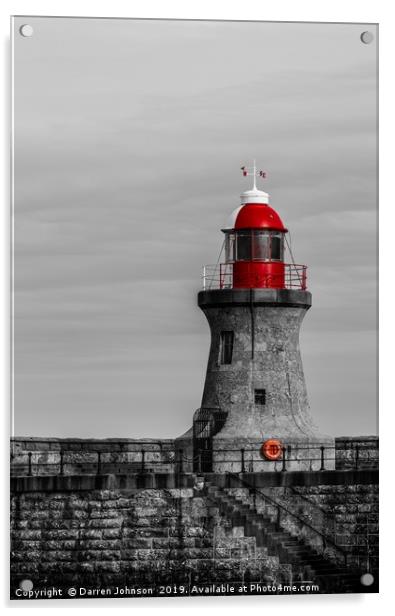 South Shields Lighthouse Acrylic by Darren Johnson