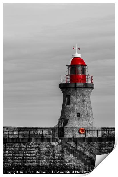 South Shields Lighthouse Print by Darren Johnson