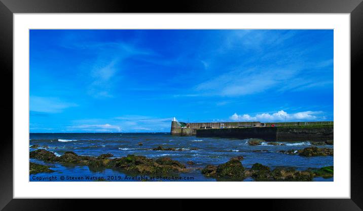 Burnmouth Harbour 2 Framed Mounted Print by Steven Watson