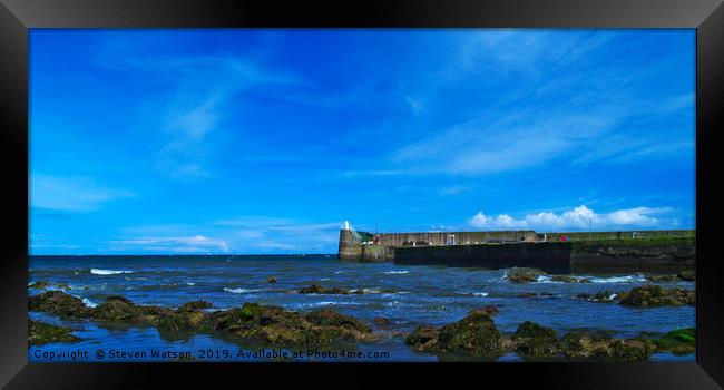 Burnmouth Harbour 2 Framed Print by Steven Watson
