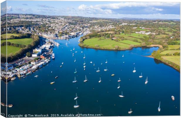 Aerial Photograph of Penryn, Cornwall, England Canvas Print by Tim Woolcock