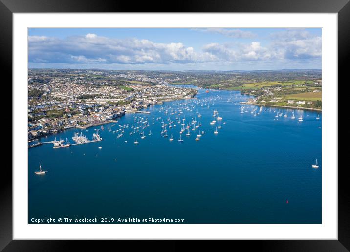 Aerial Photograph of Falmouth, Cornwall, England Framed Mounted Print by Tim Woolcock