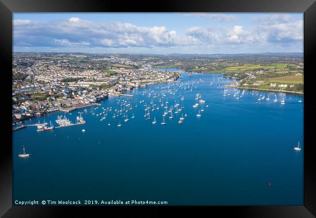 Aerial Photograph of Falmouth, Cornwall, England Framed Print by Tim Woolcock