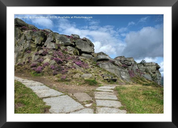 The Cow and Calf Seat Ilkley Moor Framed Mounted Print by Diana Mower