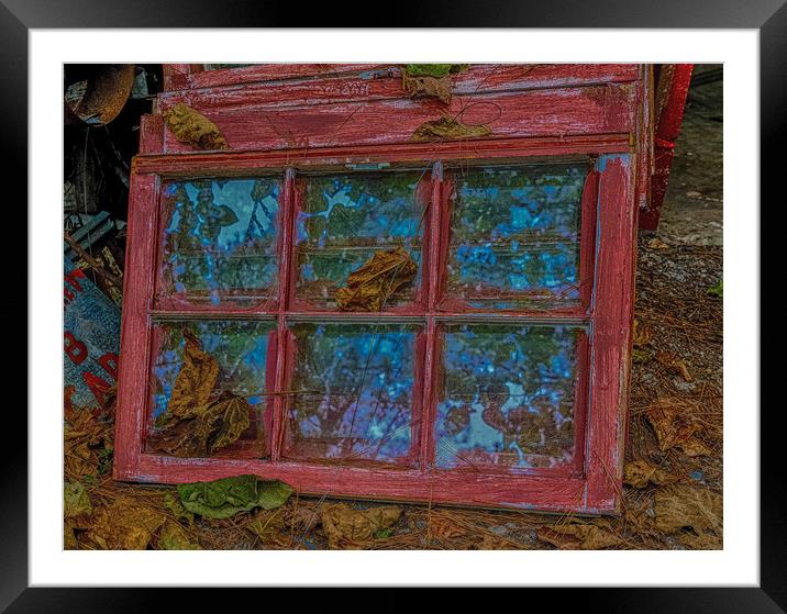 Red Painted Windows Framed Mounted Print by Darryl Brooks