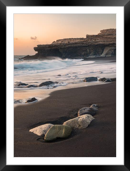 Black Sand Beach Framed Mounted Print by Rich Wiltshire
