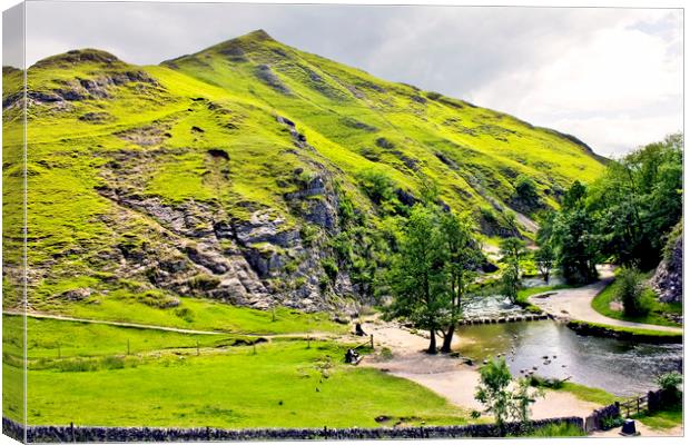 Stepping Stones at Dovedale Canvas Print by Darren Burroughs