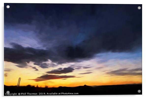 East Lothian sunset Acrylic by Phill Thornton