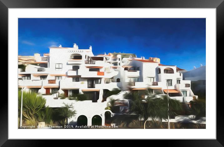 Tenerife apartments in Los Gigantes Framed Mounted Print by Phill Thornton
