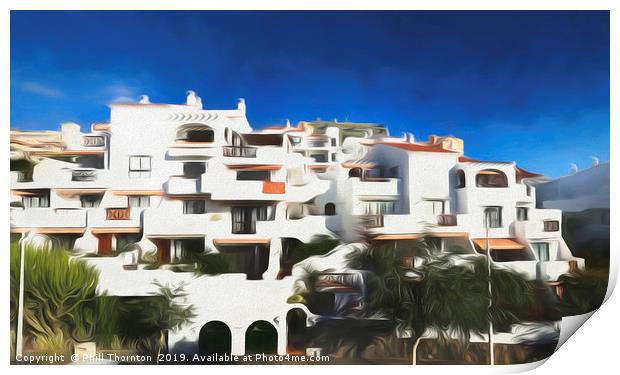 Tenerife apartments in Los Gigantes Print by Phill Thornton